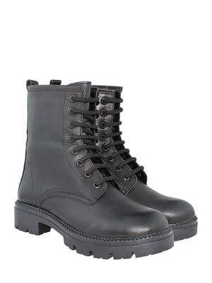 Черные ботинки на шнуровке | 6605123