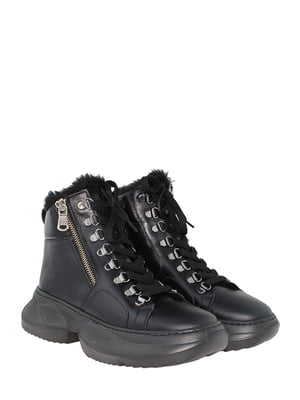 Черные ботинки на шнуровке | 6605150