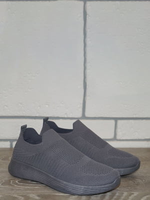 Сірі текстильні кросівки на шнурівці | 6834561