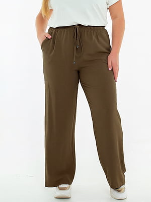 Коричневі літні штани з кишенями | 6834801