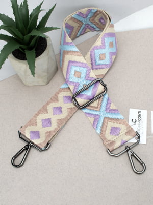 Ремінь для сумки різнокольоровий текстильний з карабінами (50 мм) | 6834851