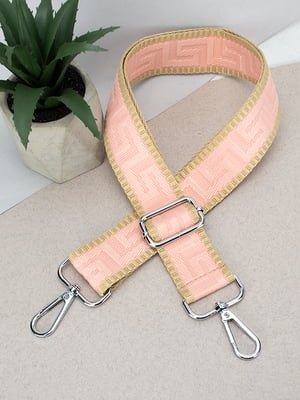 Ремінь для сумки текстильний рожевий з карабінами (38 мм) | 6834870