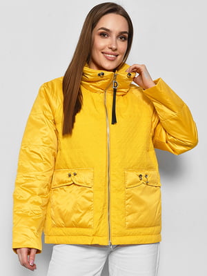 Демісезонна жовта куртка з накладними кишенями | 6835098