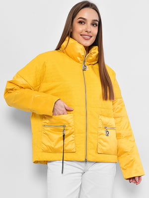 Демісезонна жовта куртка з накладними кишенями | 6835102