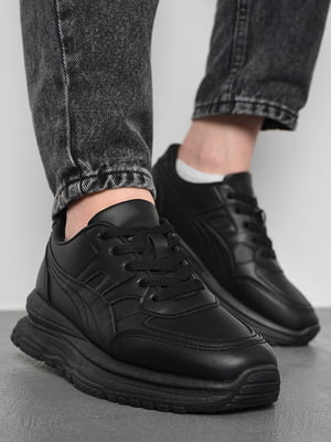 Кросівки чорного кольору на шнурівці | 6835383