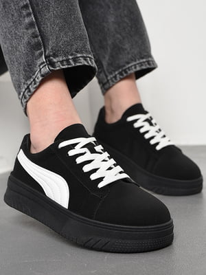 Кросівки чорно-білого кольору на шнурівці  | 6835384