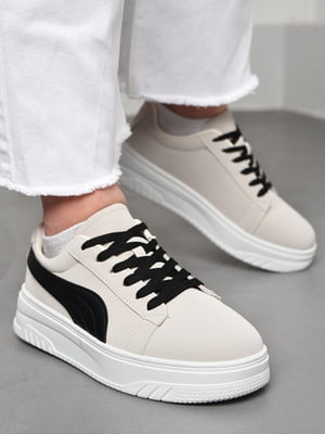 Кросівки сіро-чорного кольору на шнурівці  | 6835385