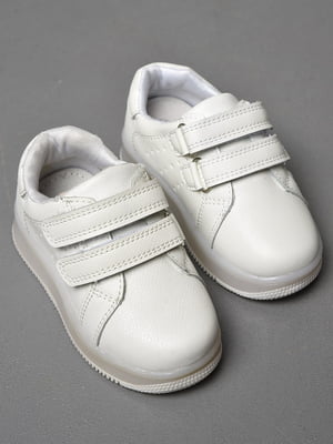 Кросівки білого кольору з липучками | 6835670