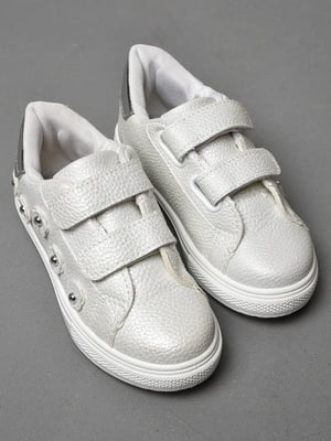 Кросівки білого кольору з липучками | 6835672