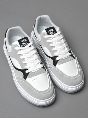 Кросівки біло-сірого кольору на шнурівці  | 6835704