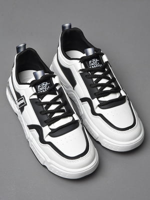 Кросівки чорно-білого кольору на шнурівці  | 6835710