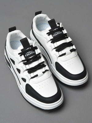 Кросівки чорно-білого кольору на шнурівці  | 6835723