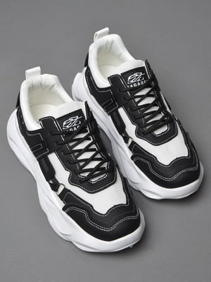 Кросівки чорно-білого кольору на шнурівці  | 6835724