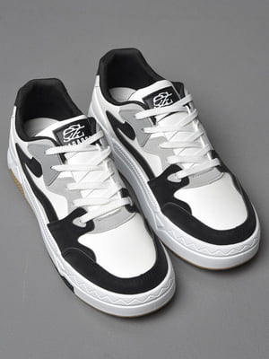 Кросівки біло-чорного кольору на шнурівці  | 6835731