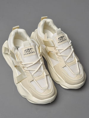 Кросівки бежевого кольору на шнурівці  | 6835734