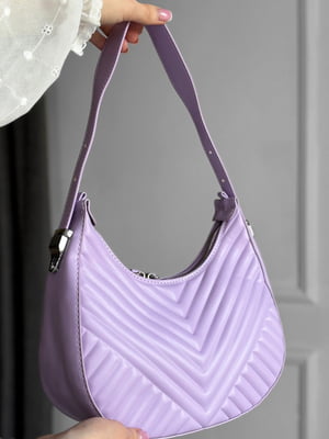 Стьобана фіолетова сумка із екошкіри | 6835892