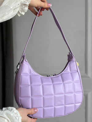 Стьобана фіолетова сумка із екошкіри | 6835909