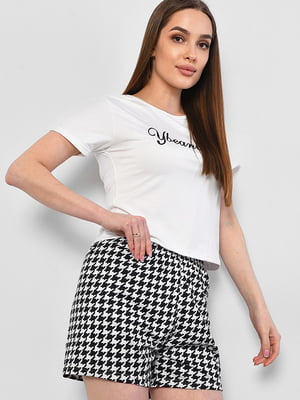 Трикотажна піжама з принтом: футболка та шорти | 6836105