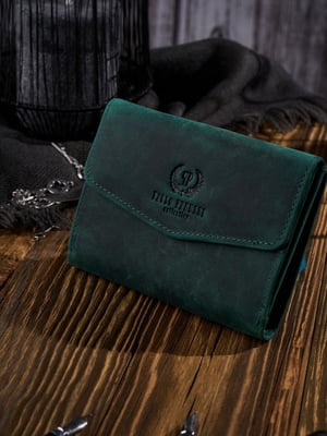 Зелений шкіряний гаманець | 6838193