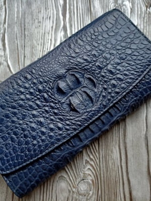 Синій гаманець зі шкіри крокодила | 6838258