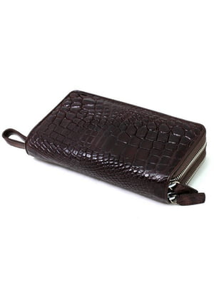 Ручна коричнева сумочка зі шкіри крокодила | 6838260