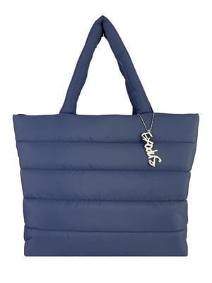 Синяя стеганная сумка-шопер | 6838490
