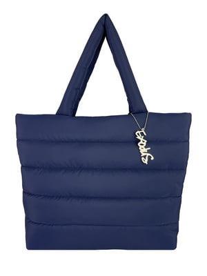Синя стьобана сумка-шопер | 6838491