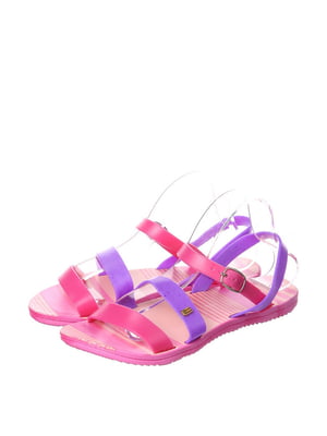 Силіконові рожево-фіолетові сандалі | 6837514