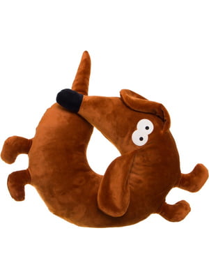 Іграшка подушка "Собака Шоколад" під шию | 6834650