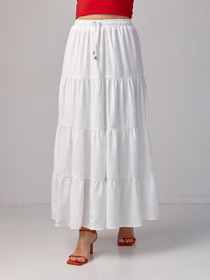 Длинная юбка молочного цвета с воланами | 6838533