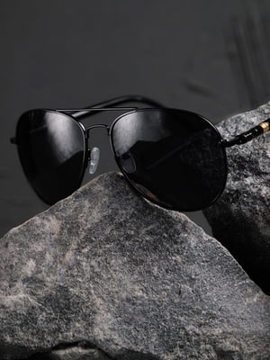 Сонцезахисні окуляри Aviator Black | 6839432