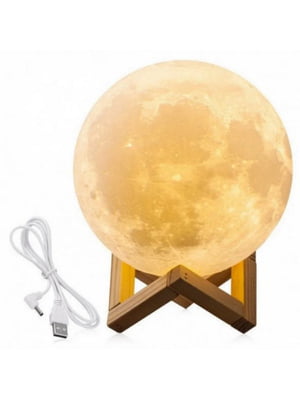 Світильник у вигляді місяця 3D біла 10 см | 6838841