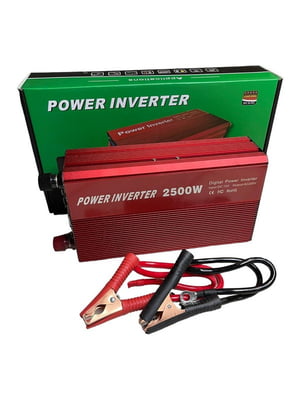 Потужний перетворювач напруги Solar Power Inverter Red 12V на 220V 2500W автомобільний інвертор | 6839172