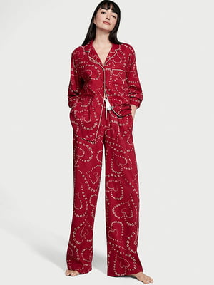 Піжама червона з принтом: сорочка та штани | 6839560
