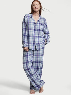 Клетчатая пижама: рубашка и брюки | 6839572