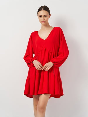 Короткое красное платье свободного фасона | 6840441