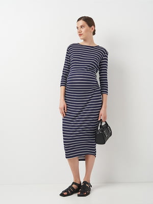 Віскозна смугаста сукня-міді для вагітних | 6840544