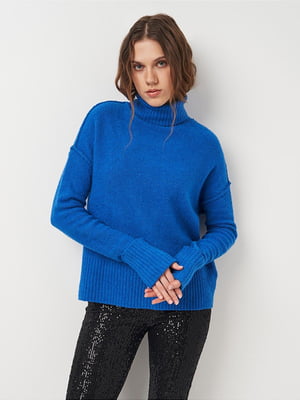 Синий свитер свободного кроя | 6844330