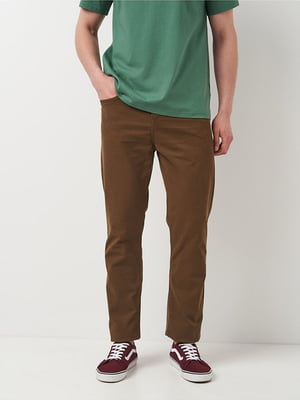 Темно-коричневые брюки кэжуал с карманами | 6844358