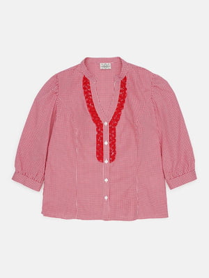 Червона блузка на гудзиках | 6844363