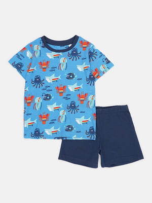 Хлопковая пижама: футболка и шорты | 6844428