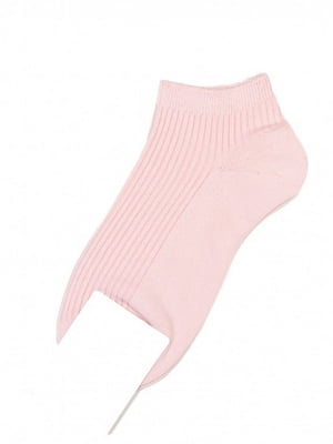 Рожеві бавовняні шкарпетки в рубчик | 6845002