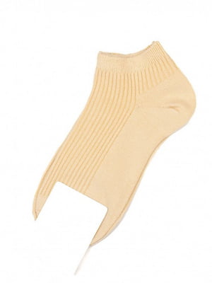 Жовті бавовняні шкарпетки в рубчик | 6845003