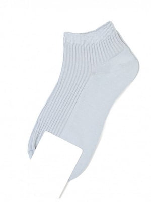Сірі бавовняні шкарпетки в рубчик | 6845004