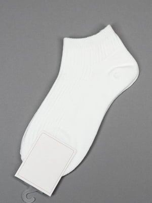 Білі бавовняні шкарпетки в рубчик | 6845005