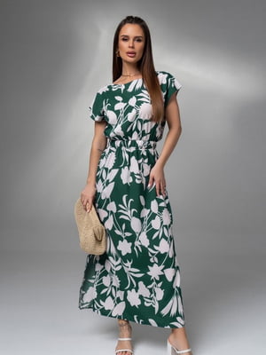 Зелена довга сукня з розрізами | 6845048