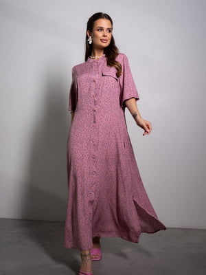 Темно-рожева сукня-сорочка з розрізами | 6845104