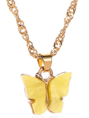 Золота підвіска з жовтим метеликом | 6845121