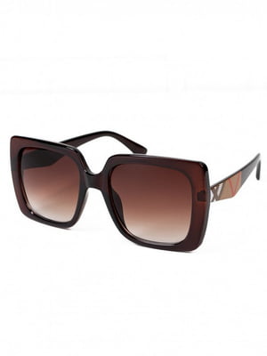 Темно-коричневі квадратні сонцезахисні окуляри | 6845198