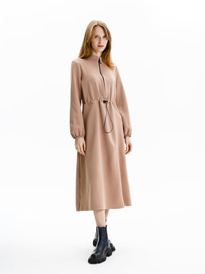 Сукня жіноча з довгим рукавом L бежевий Yuki ЦБ-00235572 | 6840796